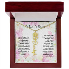 Birth Flower Necklace With Name I No Rain - No Flowers | Special Gift for Granddaughter - Femstylo