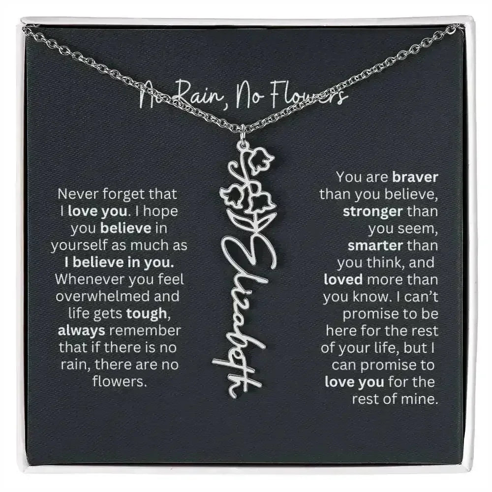 No Rain - No Flowers I Birth Necklace I Name Necklace - Femstylo