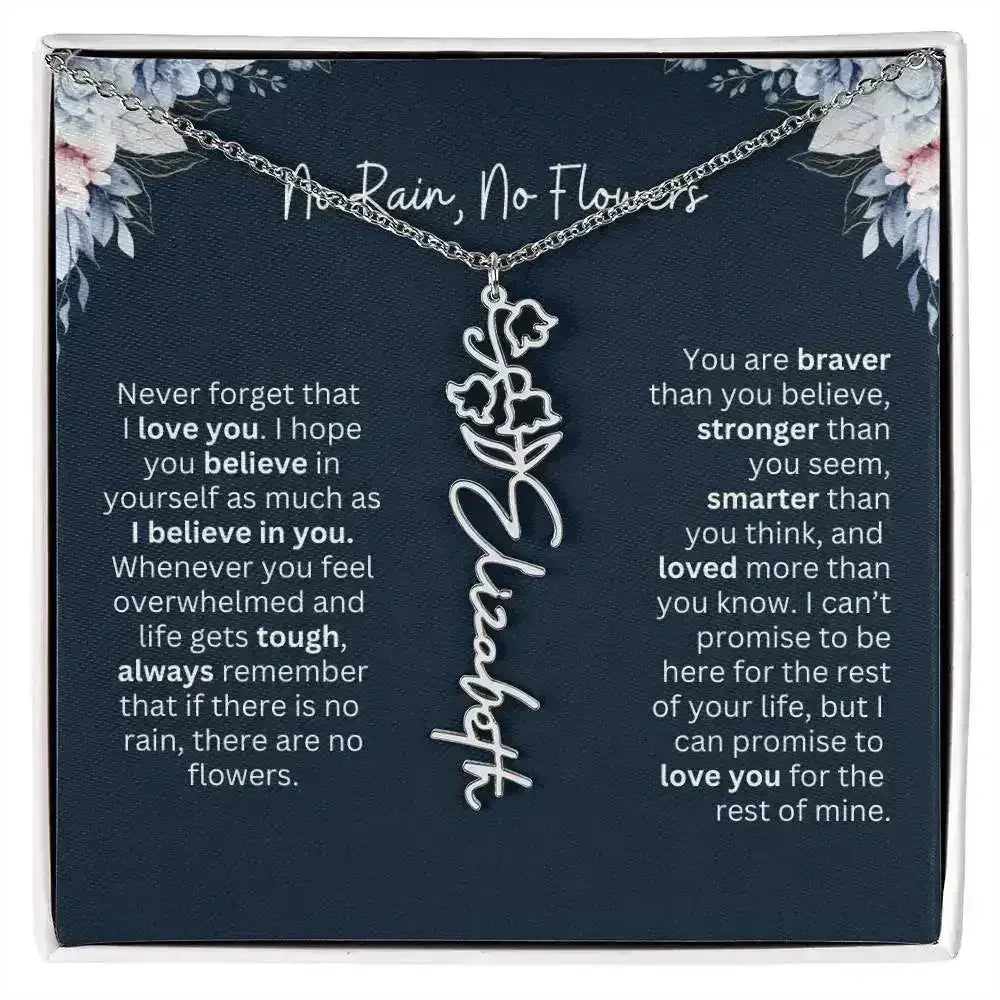 No Rain - No Flowers | Birth Necklace | Name Necklace | Special Gift from Dad to Daughter - Femstylo