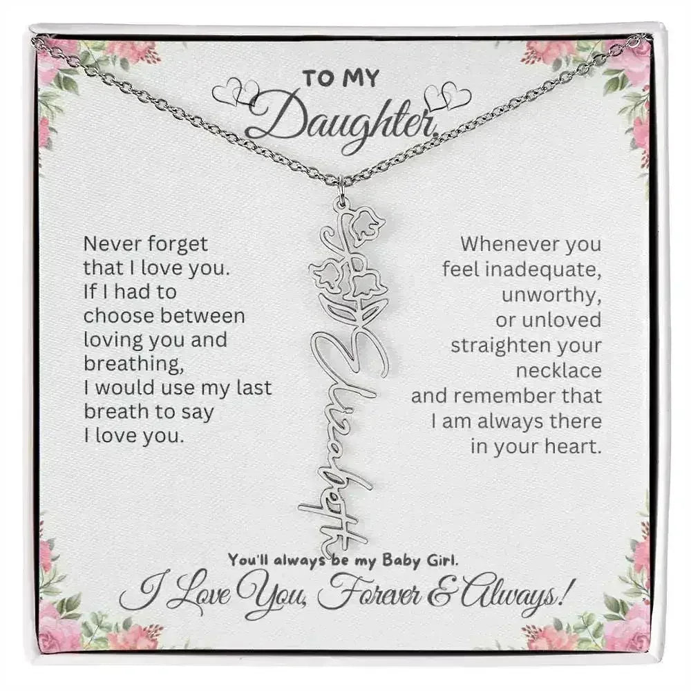 To My Daughter I Birthday Gift I Christmas Present I Birth Necklace I Name Necklace - Femstylo