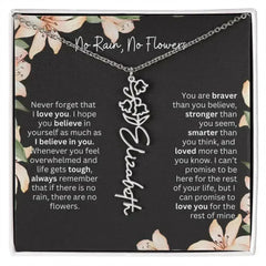 To My Daughter Necklace I Birth Flower Necklace With Name I No Rain - No Flowers - Femstylo