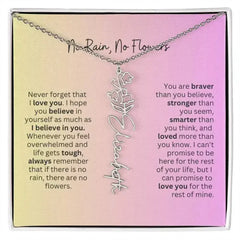 No Rain - No Flowers I Birth Necklace I Name Necklace I Pink - Femstylo