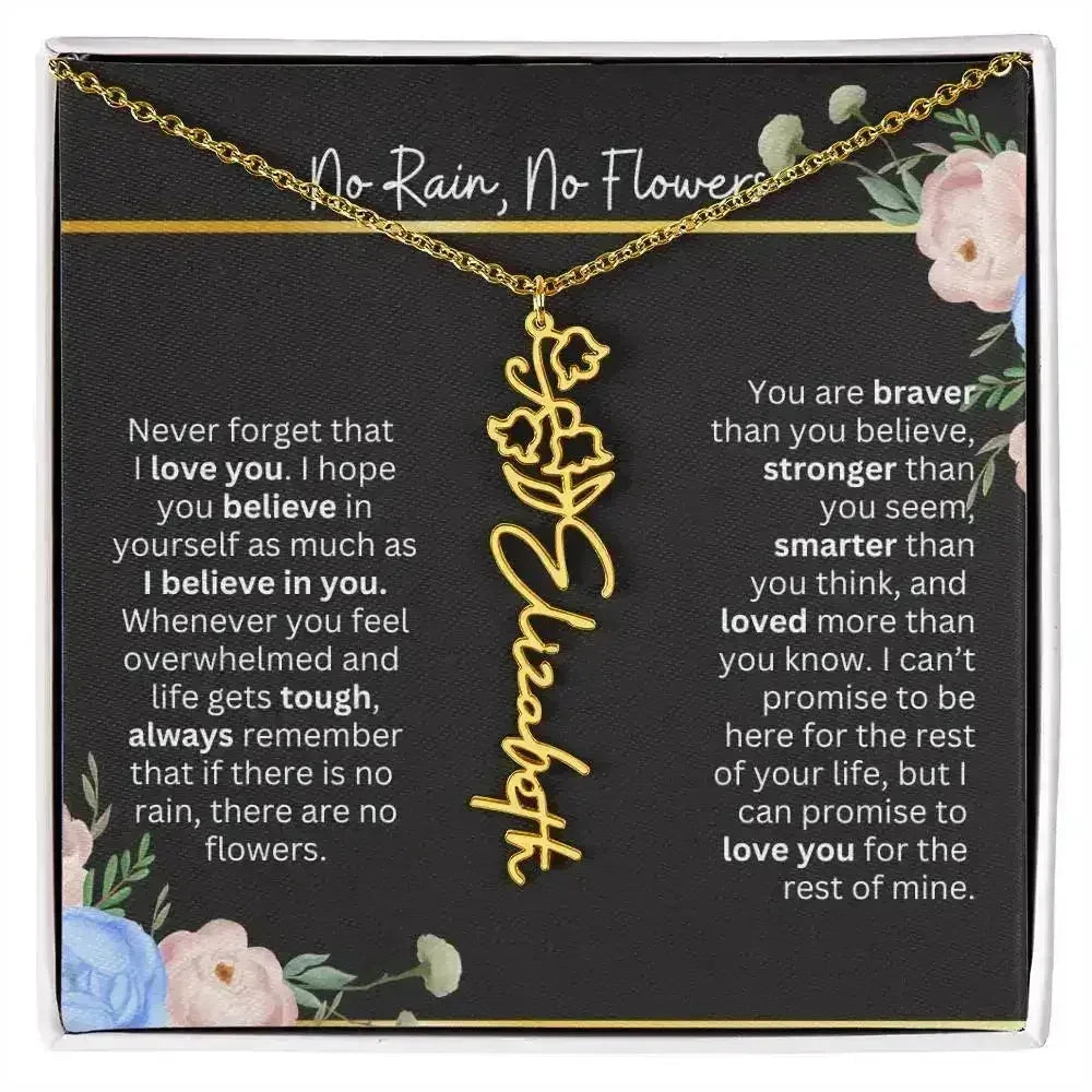 Inspirational No Rain No Flowers Necklace - Femstylo