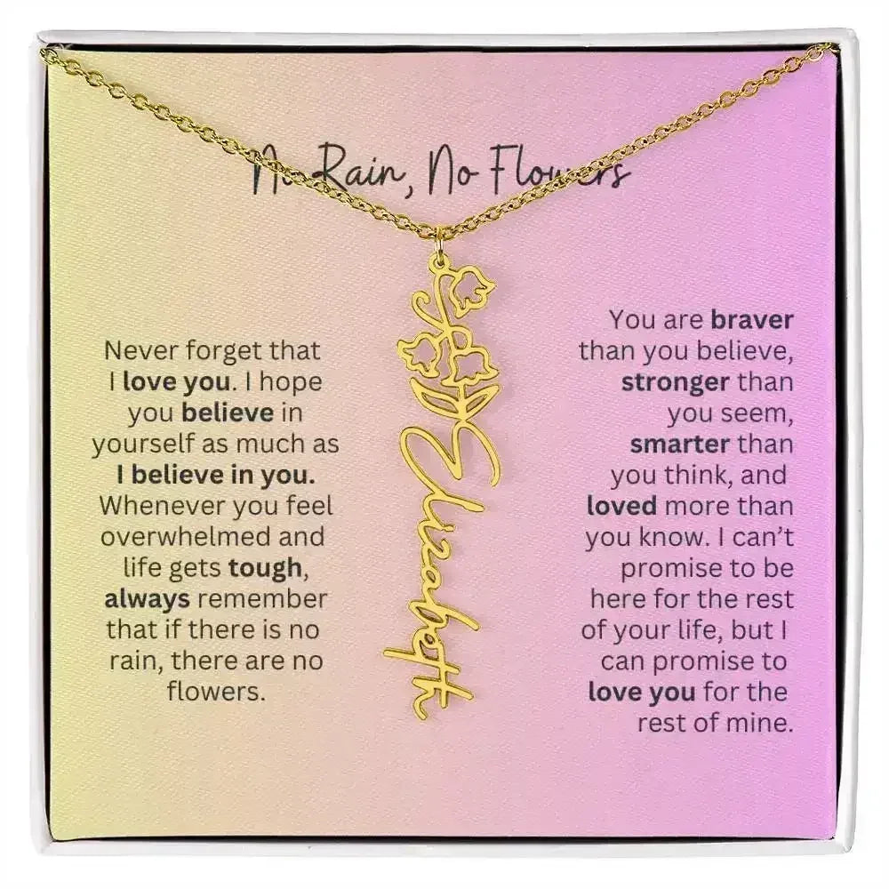 No Rain - No Flowers I Birth Necklace I Name Necklace I Pink - Femstylo