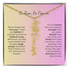 No Rain - No Flowers I Birth Necklace I Name Necklace I Pink - Femstylo