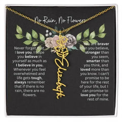 Birth Flower Necklace With Name I No Rain - No Flowers | Elegant Gift for Daughter - Femstylo