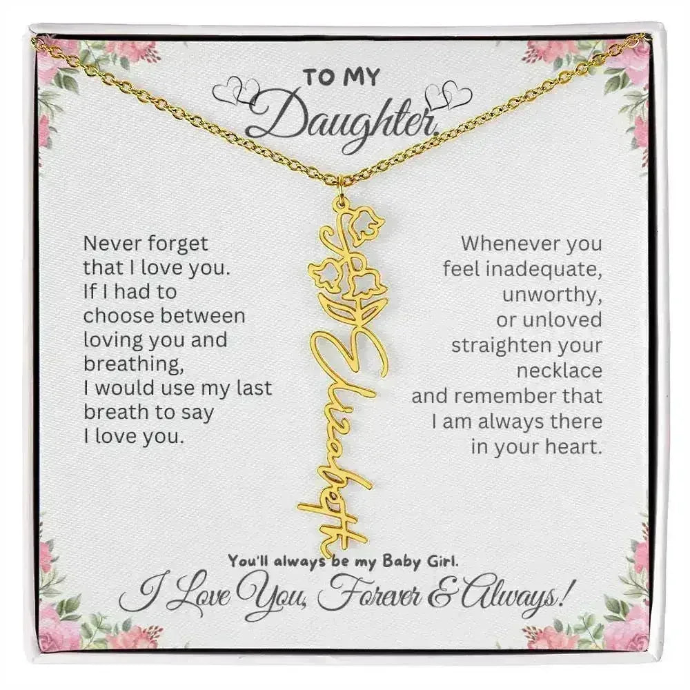 To My Daughter I Birthday Gift I Christmas Present I Birth Necklace I Name Necklace - Femstylo