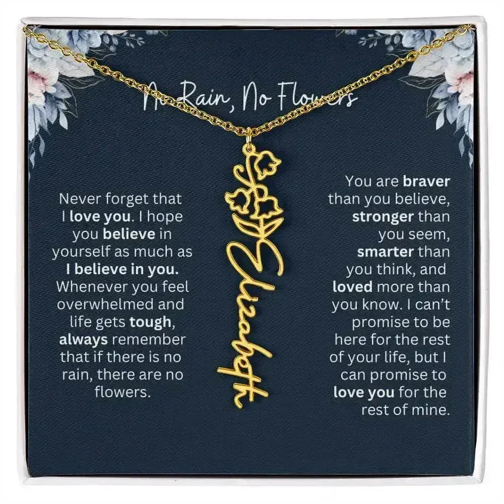 No Rain - No Flowers | Birth Necklace | Name Necklace | Special Gift from Dad to Daughter - Femstylo