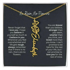 No Rain - No Flowers I Birth Necklace I Name Necklace - Femstylo