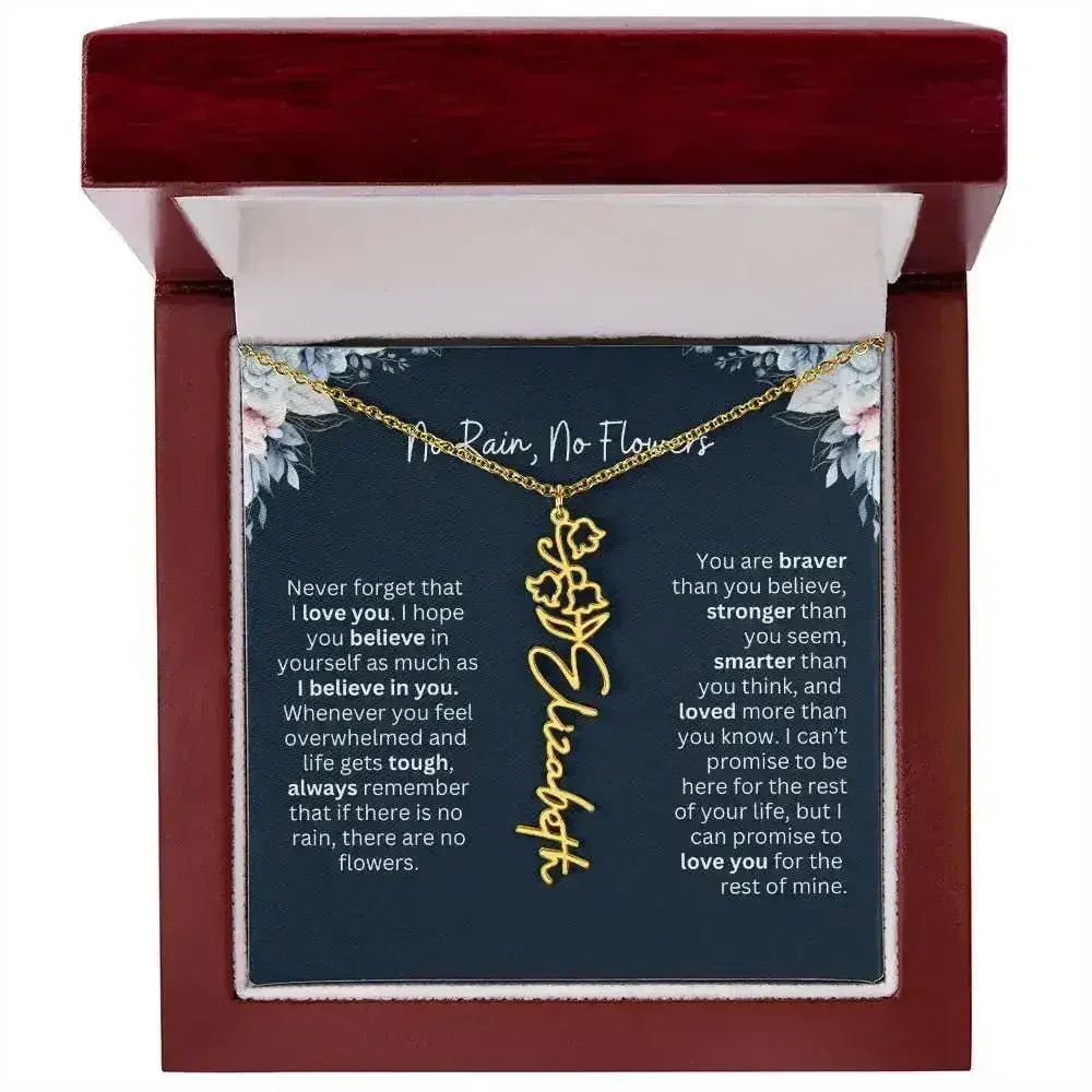 No Rain - No Flowers | Birth Necklace | Name Necklace | Special Gift from Dad to Daughter - Femstylo