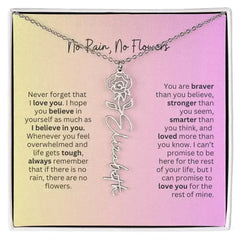 No Rain - No Flowers I Birth Necklace I Name Necklace I Pink - Femstylo