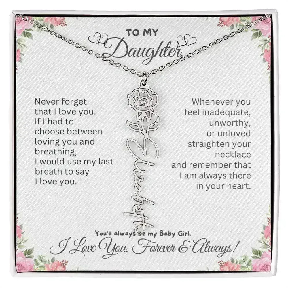 To My Daughter I Birthday Gift I Christmas Present I Birth Necklace I Name Necklace - Femstylo