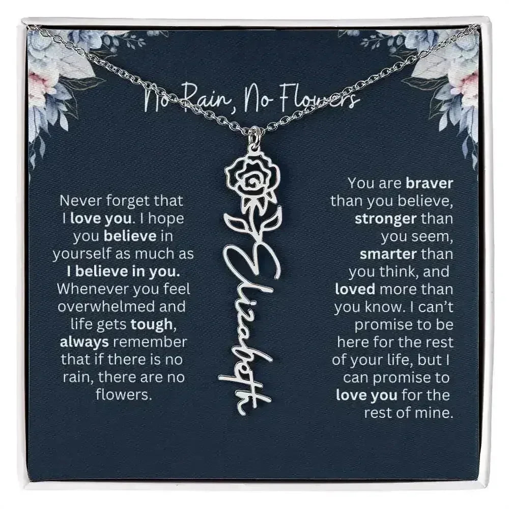 No Rain - No Flowers | Birth Necklace | Name Necklace | Special Gift from Dad to Daughter - Femstylo