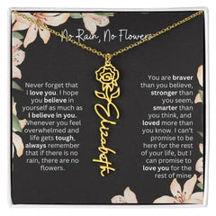 To My Daughter I Birth Flower Necklace With Name I No Rain - No Flowers - Femstylo
