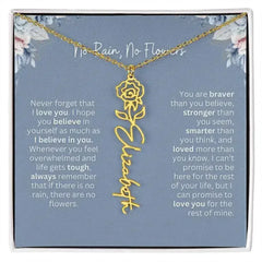 No Rain - No Flowers | Birth Necklace | Name Necklace | Custom Gift from Dad to Daughter and Bonus Daughter - Femstylo