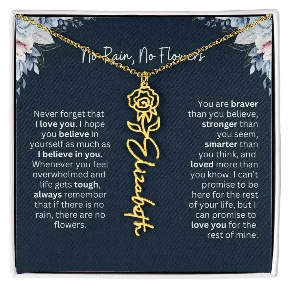 No Rain - No Flowers | Birth Necklace | Name Necklace | Special Gift from Dad to Daughter - Femstylo