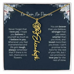 No Rain - No Flowers | Birth Necklace | Name Necklace | Special Gift from Dad to Daughter - Femstylo