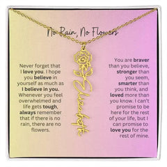 No Rain - No Flowers I Birth Necklace I Name Necklace I Pink - Femstylo