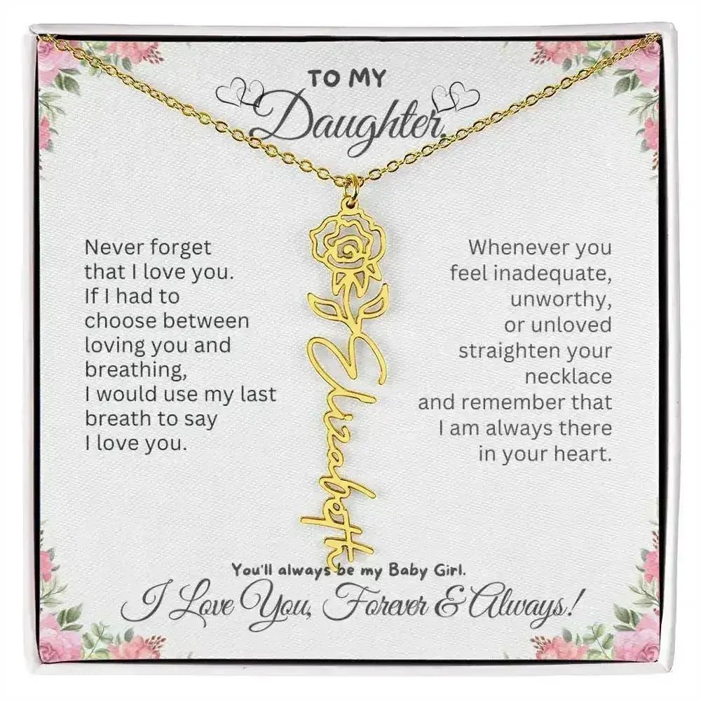 To My Daughter I Birthday Gift I Christmas Present I Birth Necklace I Name Necklace - Femstylo