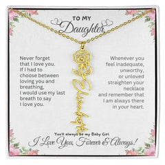 To My Daughter I Birthday Gift I Christmas Present I Birth Necklace I Name Necklace - Femstylo