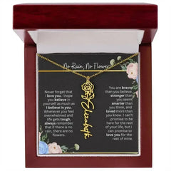 Inspirational No Rain No Flowers Necklace - Femstylo