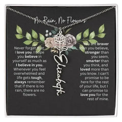 Birth Flower Necklace With Name I No Rain - No Flowers | Elegant Gift for Daughter - Femstylo
