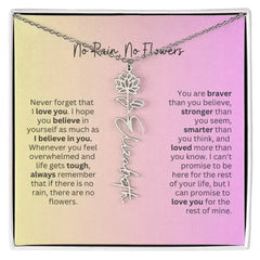 No Rain - No Flowers I Birth Necklace I Name Necklace I Pink - Femstylo