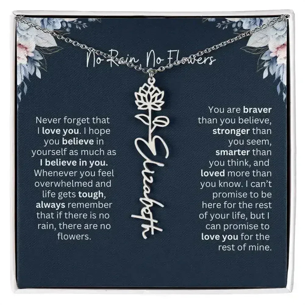 No Rain - No Flowers | Birth Necklace | Name Necklace | Special Gift from Dad to Daughter - Femstylo