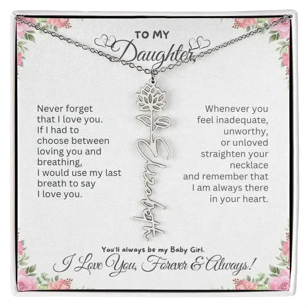 To My Daughter I Birthday Gift I Christmas Present I Birth Necklace I Name Necklace - Femstylo