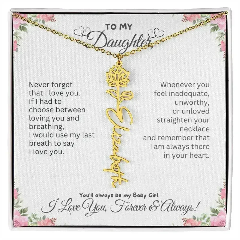 To My Daughter I Birthday Gift I Christmas Present I Birth Necklace I Name Necklace - Femstylo