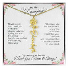 To My Daughter I Birthday Gift I Christmas Present I Birth Necklace I Name Necklace - Femstylo