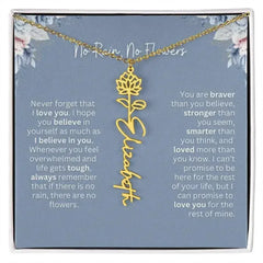 No Rain - No Flowers | Birth Necklace | Name Necklace | Custom Gift from Dad to Daughter and Bonus Daughter - Femstylo