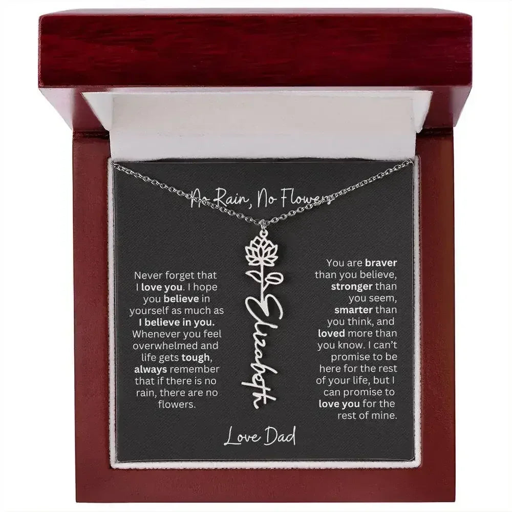 Beautiful Necklace Gift for Daughter From Dad - 'Never Forget That I Love You - Femstylo