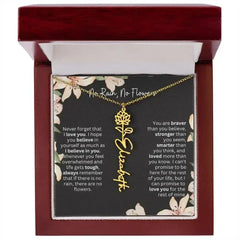 To My Beautiful Daughter Necklace I Birth Flower Necklace With Name I No Rain - No Flowers - Femstylo