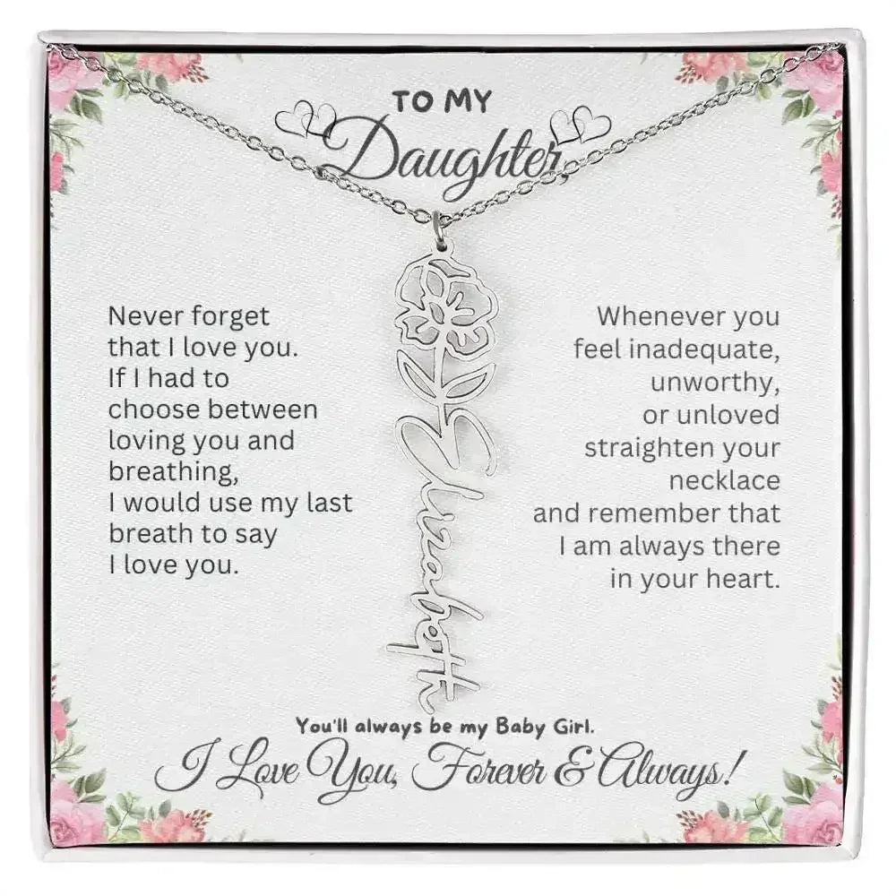 To My Daughter I Birthday Gift I Christmas Present I Birth Necklace I Name Necklace - Femstylo