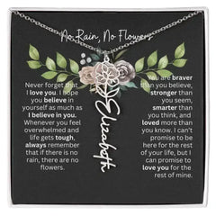 Birth Flower Necklace With Name I No Rain - No Flowers | Elegant Gift for Daughter - Femstylo