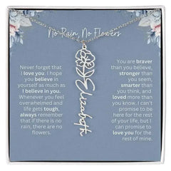No Rain - No Flowers | Birth Necklace | Name Necklace | Custom Gift from Dad to Daughter and Bonus Daughter - Femstylo