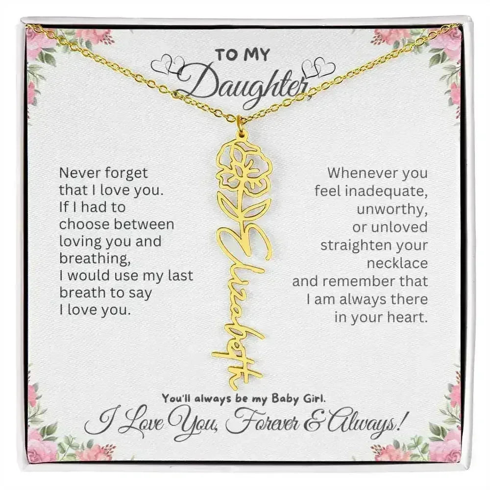 To My Daughter I Birthday Gift I Christmas Present I Birth Necklace I Name Necklace - Femstylo