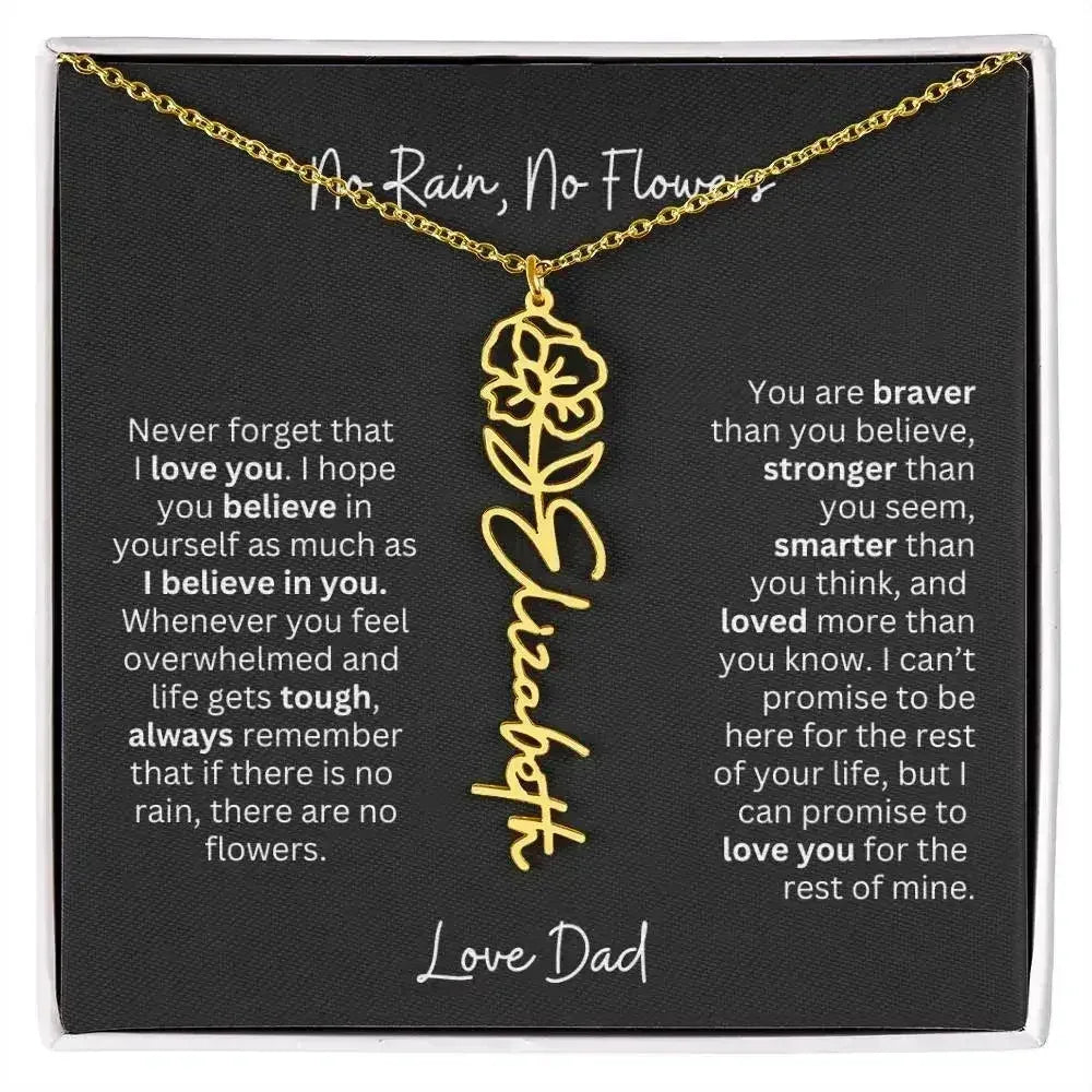 Beautiful Necklace Gift for Daughter From Dad - 'Never Forget That I Love You - Femstylo