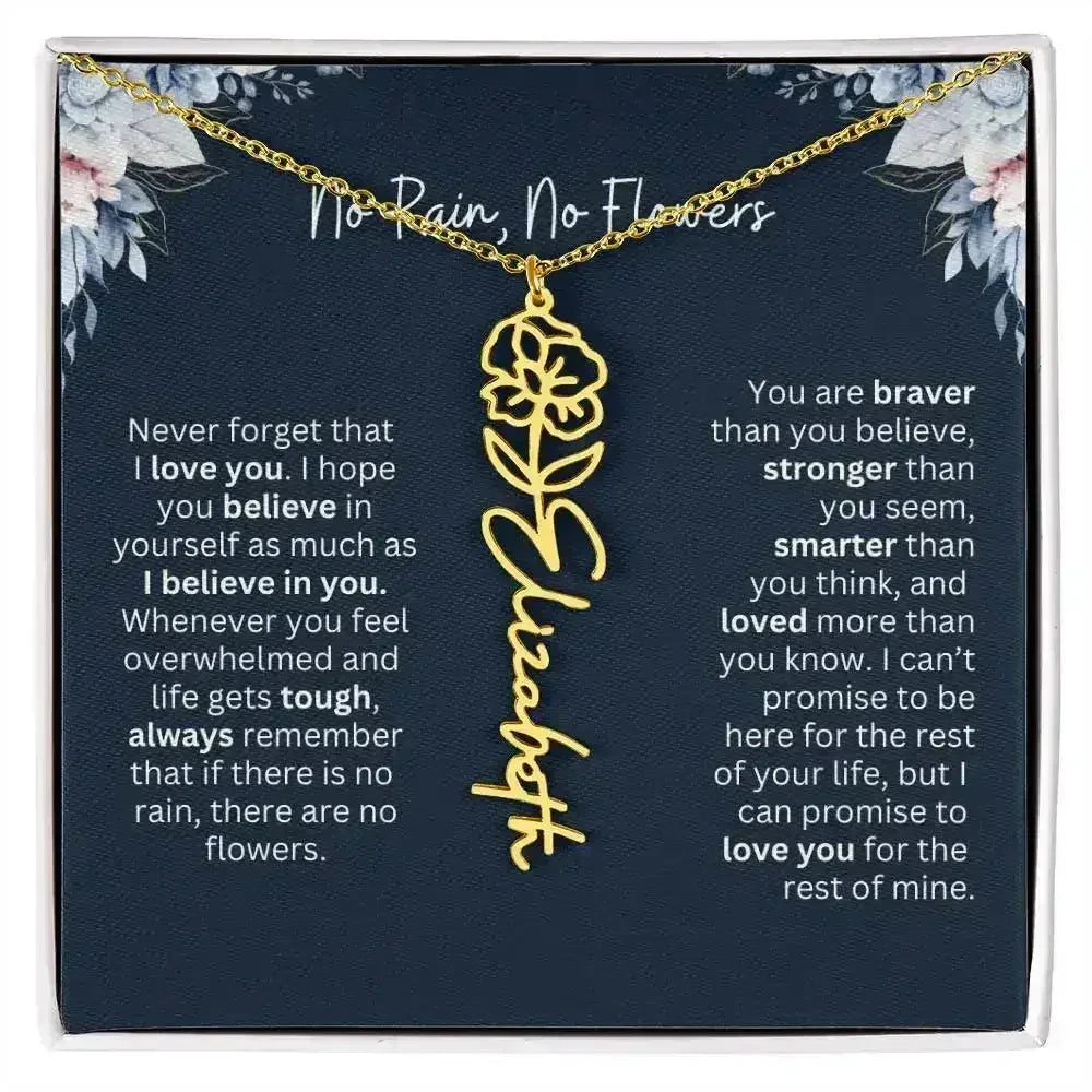 No Rain - No Flowers | Birth Necklace | Name Necklace | Special Gift from Dad to Daughter - Femstylo