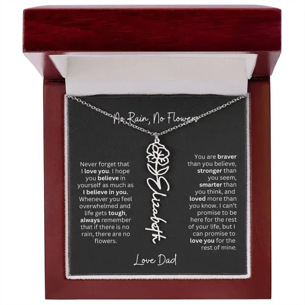 Beautiful Necklace Gift for Daughter From Dad - 'Never Forget That I Love You - Femstylo