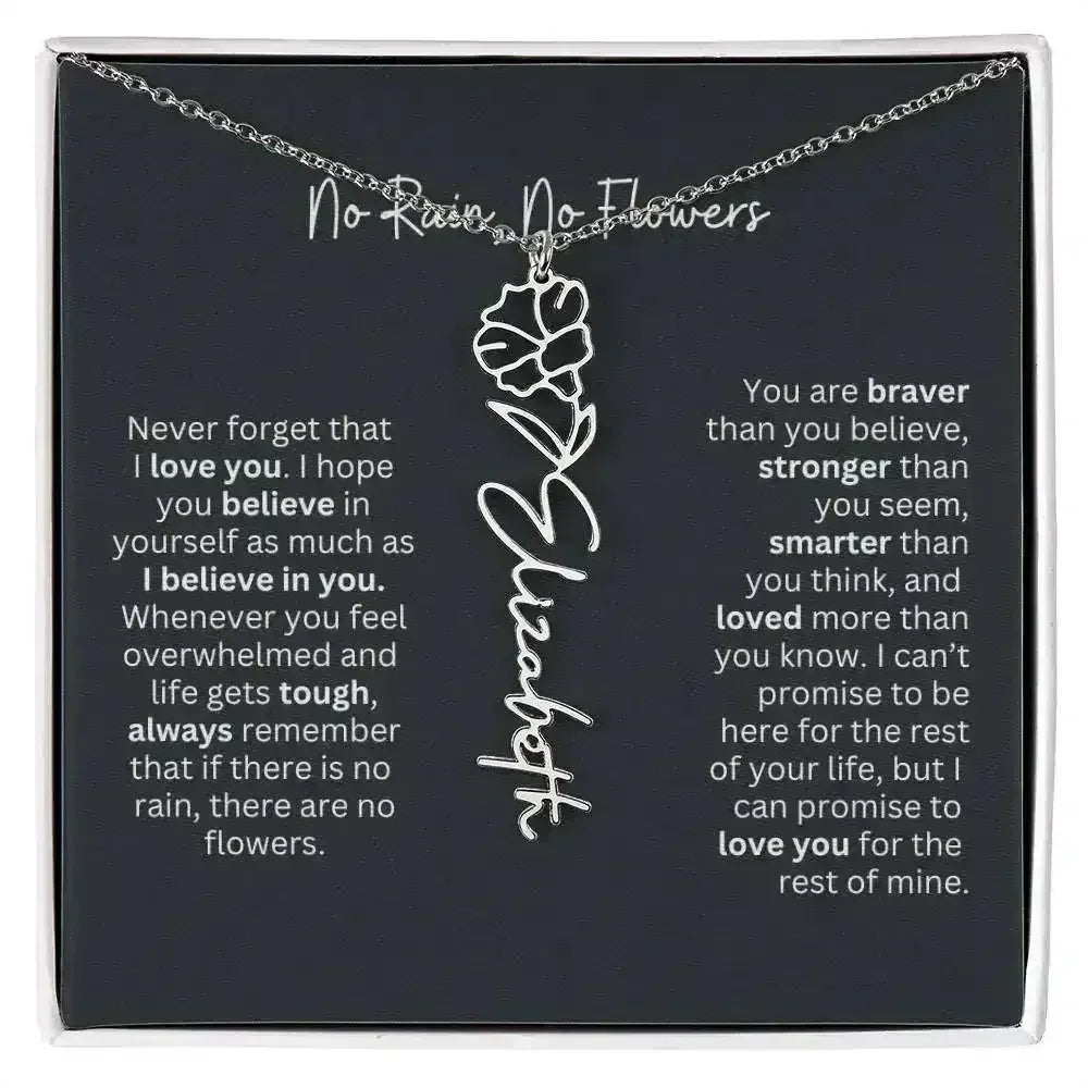 No Rain - No Flowers I Birth Necklace I Name Necklace - Femstylo
