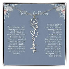 No Rain - No Flowers | Birth Necklace | Name Necklace | Custom Gift from Dad to Daughter and Bonus Daughter - Femstylo