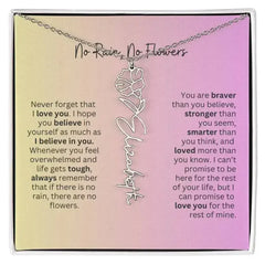 No Rain - No Flowers I Birth Necklace I Name Necklace I Pink - Femstylo