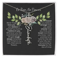 Birth Flower Necklace With Name I No Rain - No Flowers | Elegant Gift for Daughter - Femstylo
