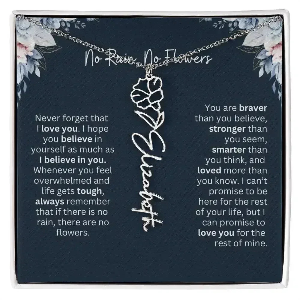 No Rain - No Flowers | Birth Necklace | Name Necklace | Special Gift from Dad to Daughter - Femstylo