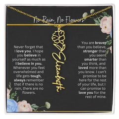 Inspirational No Rain No Flowers Necklace - Femstylo