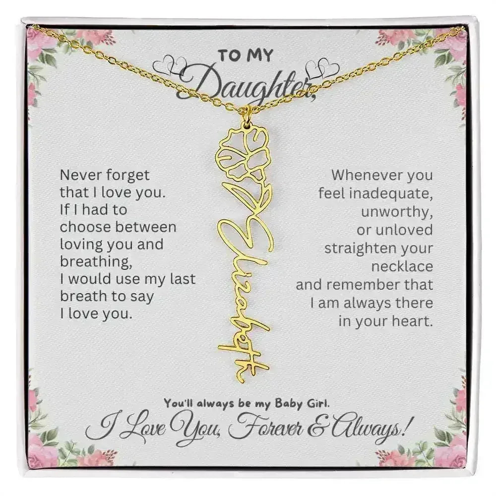 To My Daughter I Birthday Gift I Christmas Present I Birth Necklace I Name Necklace - Femstylo