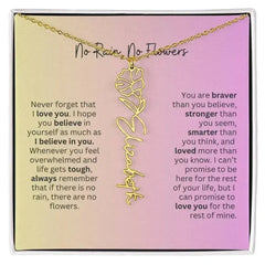 No Rain - No Flowers I Birth Necklace I Name Necklace I Pink - Femstylo