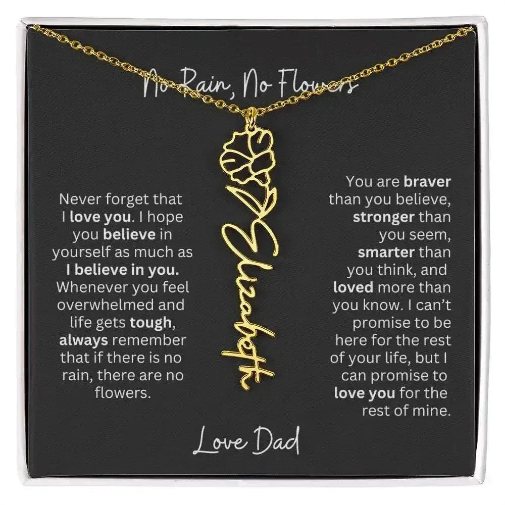 Beautiful Necklace Gift for Daughter From Dad - 'Never Forget That I Love You - Femstylo